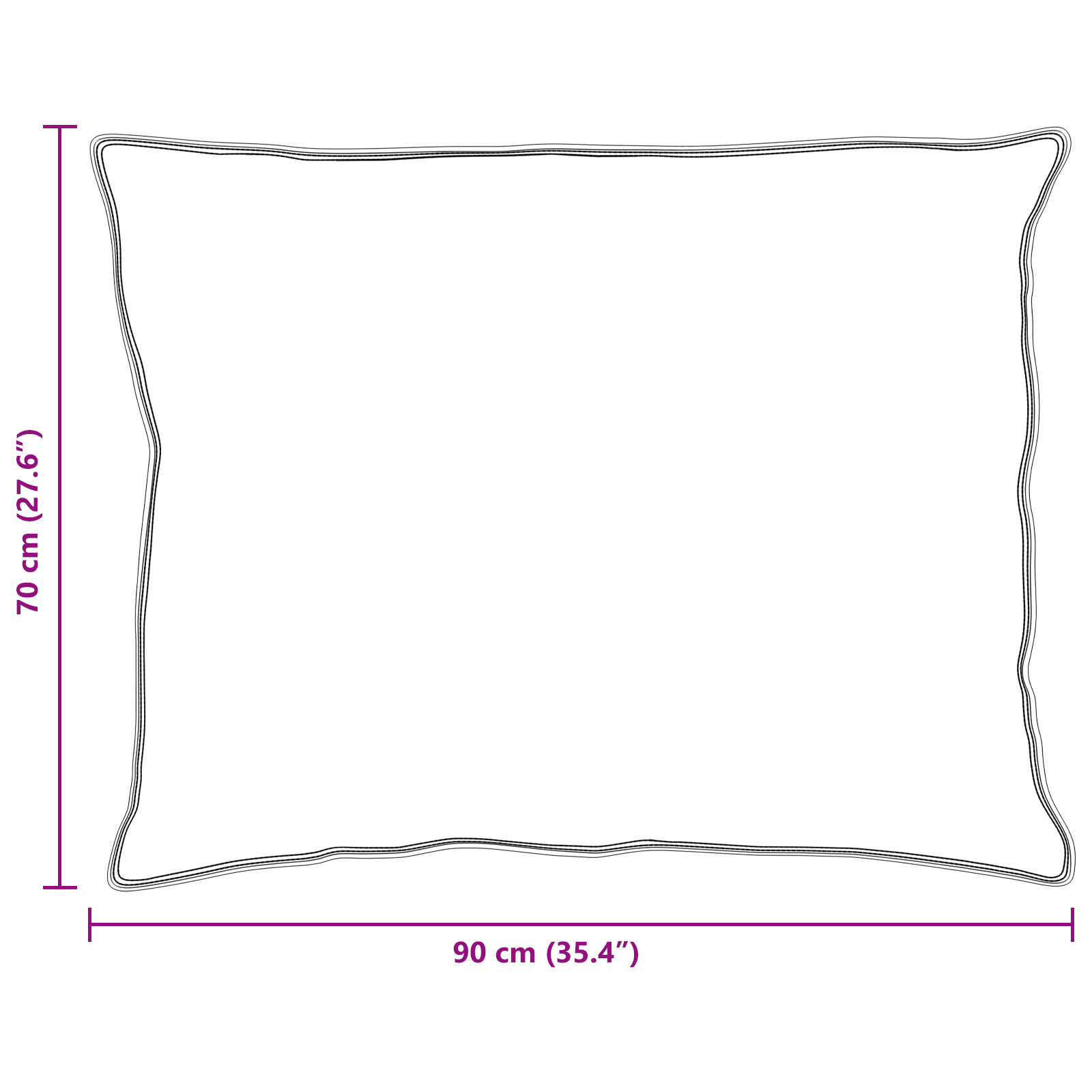 Kussens 2 pcs Wit 70 x 90 cm 130gsm 100% katoen