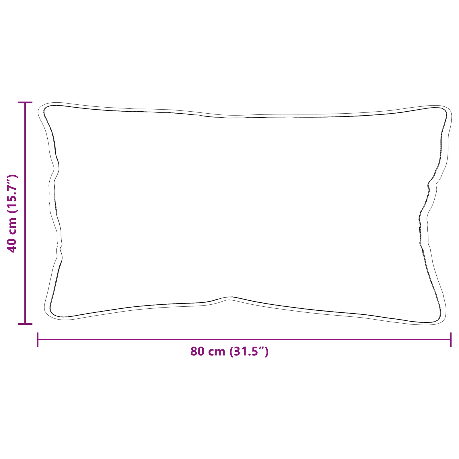 Hoofdkussen Wit 40 x 80 cm