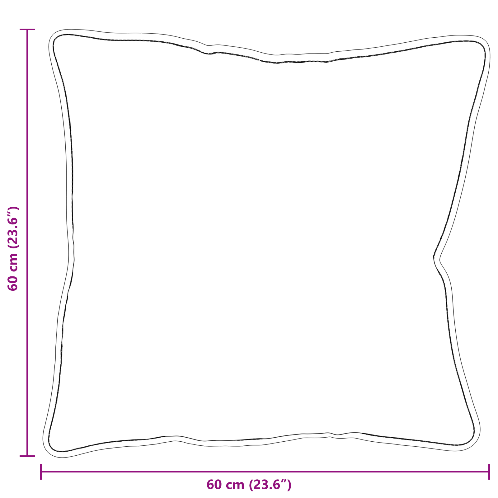 Kussens 2 pcs Wit 60 x 60 cm 85gsm 100% polyester