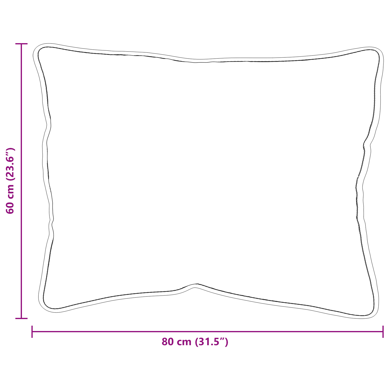 Kussens 2 pcs Wit 60 x 80 cm 85gsm 100% polyester