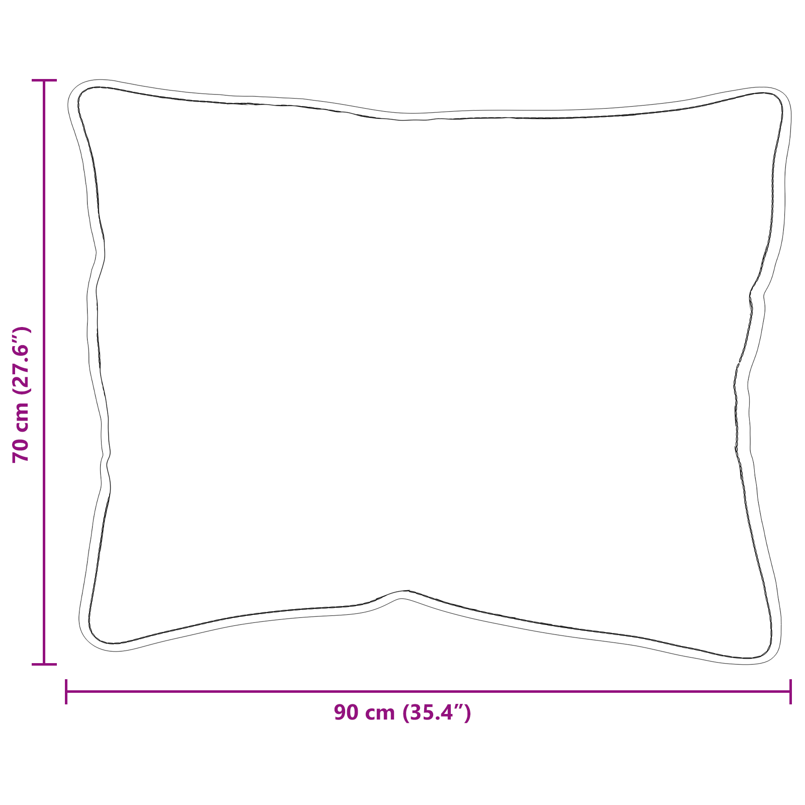 Kussens 2 pcs Wit 70 x 90 cm 85gsm 100% polyester