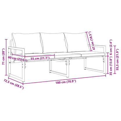 Tuinbank Zwart 61 x 72,5 x 71 cm Staal