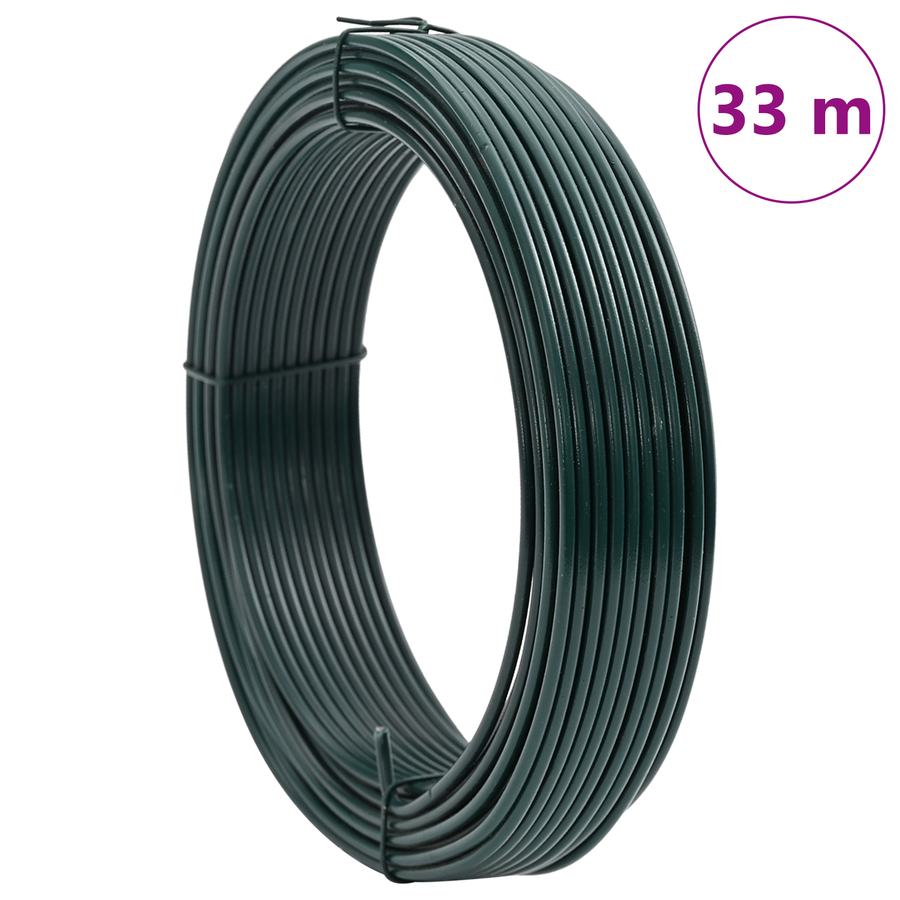 Hek binddraad Groen 33 m PVC-gecoat staal