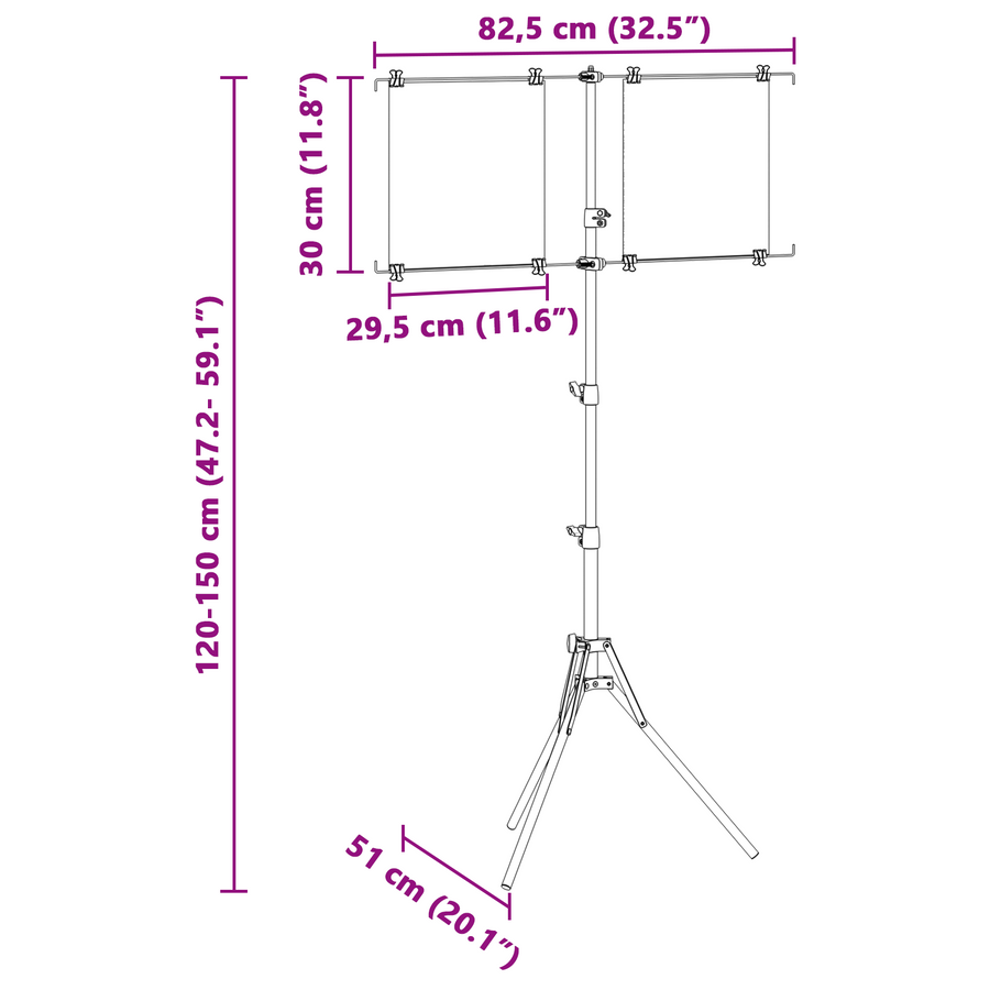 Doelstandaard Zwart 82.5 x 51 x 150 cm Staal