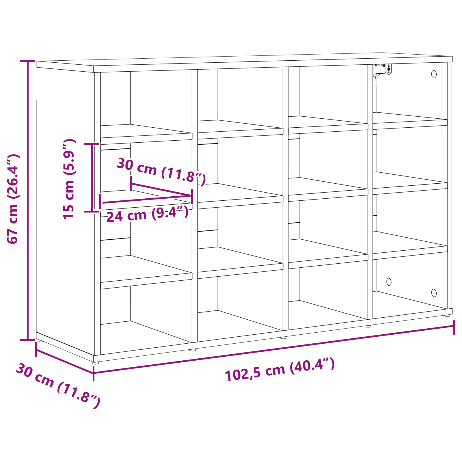 Schoenenkast Sonoma eiken 52.5 x 30 x 50 cm Bewerkt hout