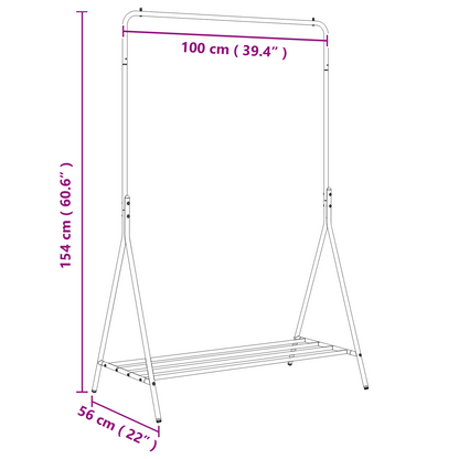 Kledingrek Zwart 100x56x154 cm van Gegalvaniseerd Staal