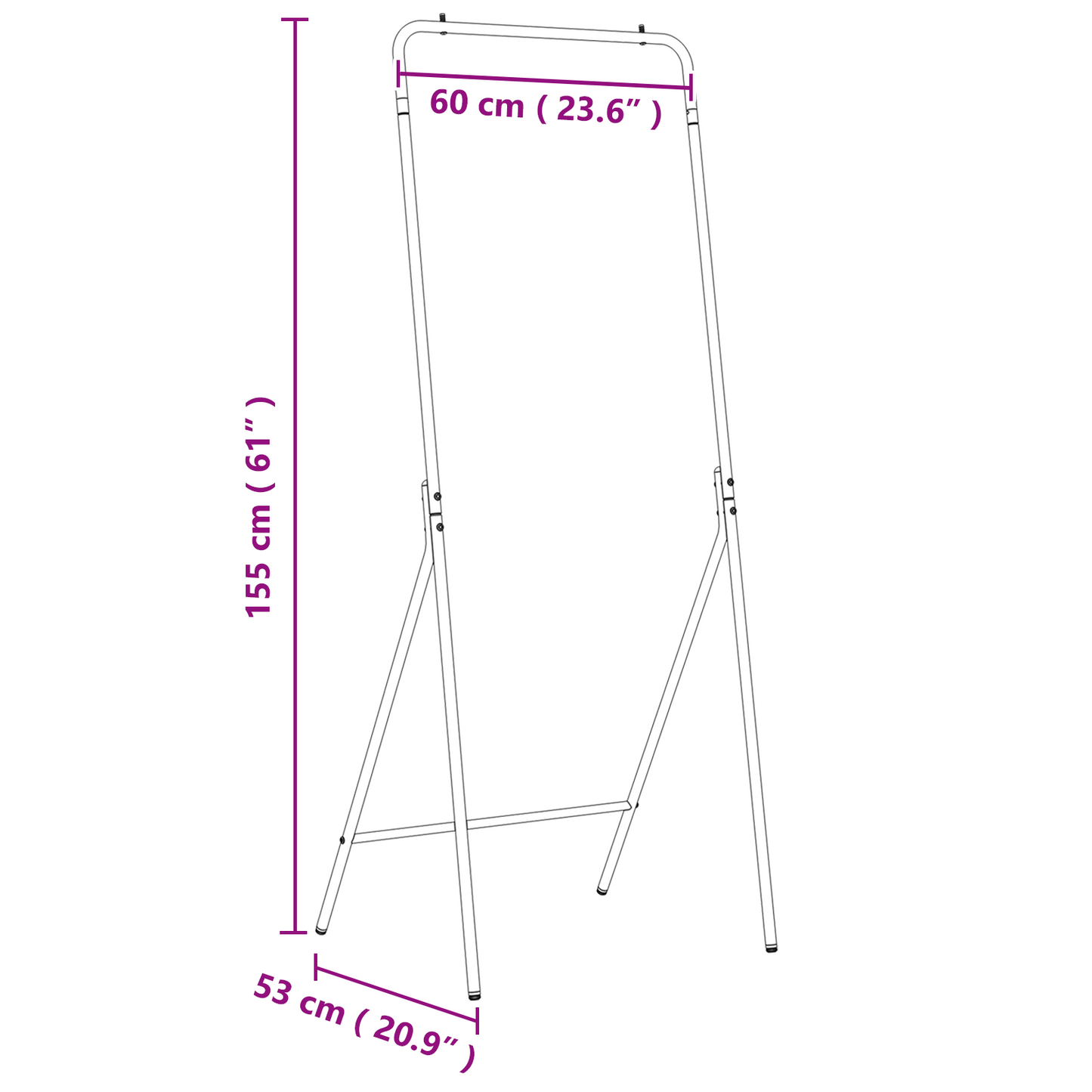 Kledingrek Zwart 60x53x155 cm Van Gegalvaniseerd Staal
