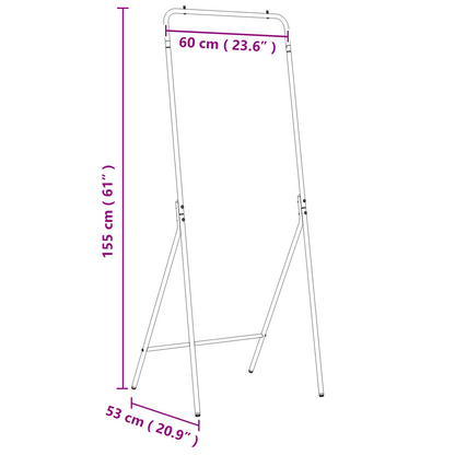 Kledingrek Zwart 60x53x155 cm Van Gegalvaniseerd Staal