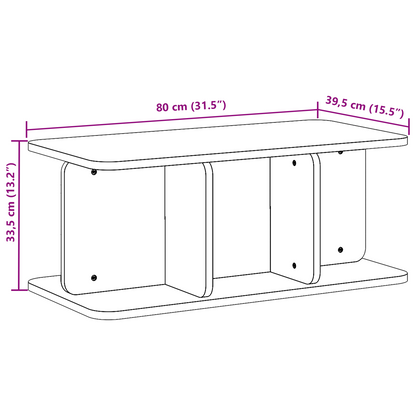 Salontafel Wit 80 x 39.5 x 33.5 cm Massief grenenhout