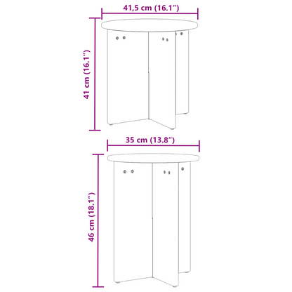 Koffietafel Set 2 pcs Wit 41,5 x 41,5 x 41 cm