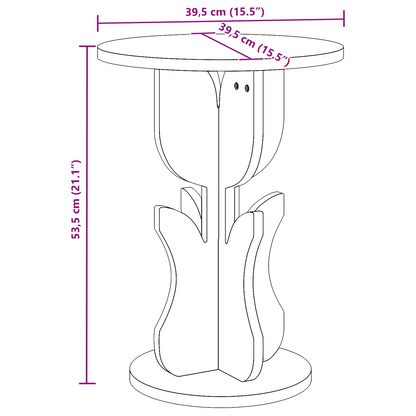 Bijzettafel Wit 39.5 x 39.5 x 53.5 cm Massief grenenhout