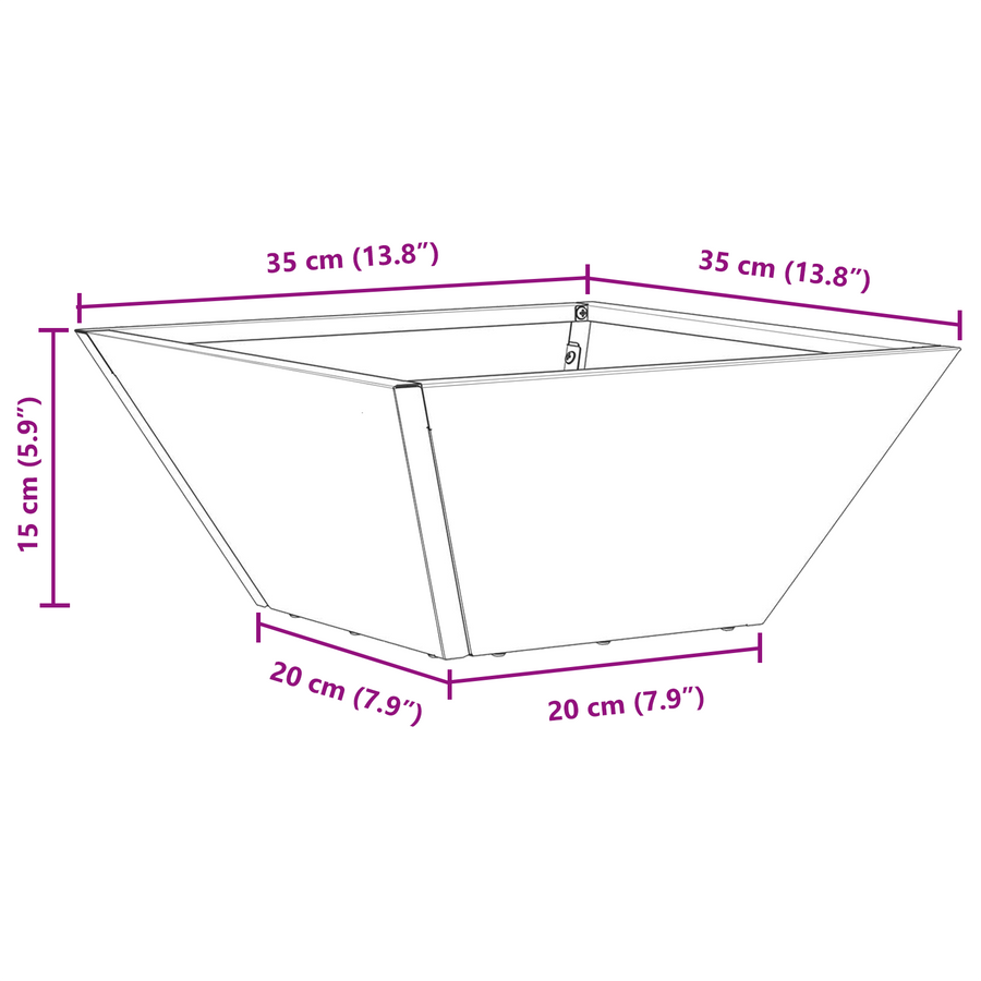 Plastic Plantenbak 5 pcs Antraciet 35 x 35 x 15 cm Staal
