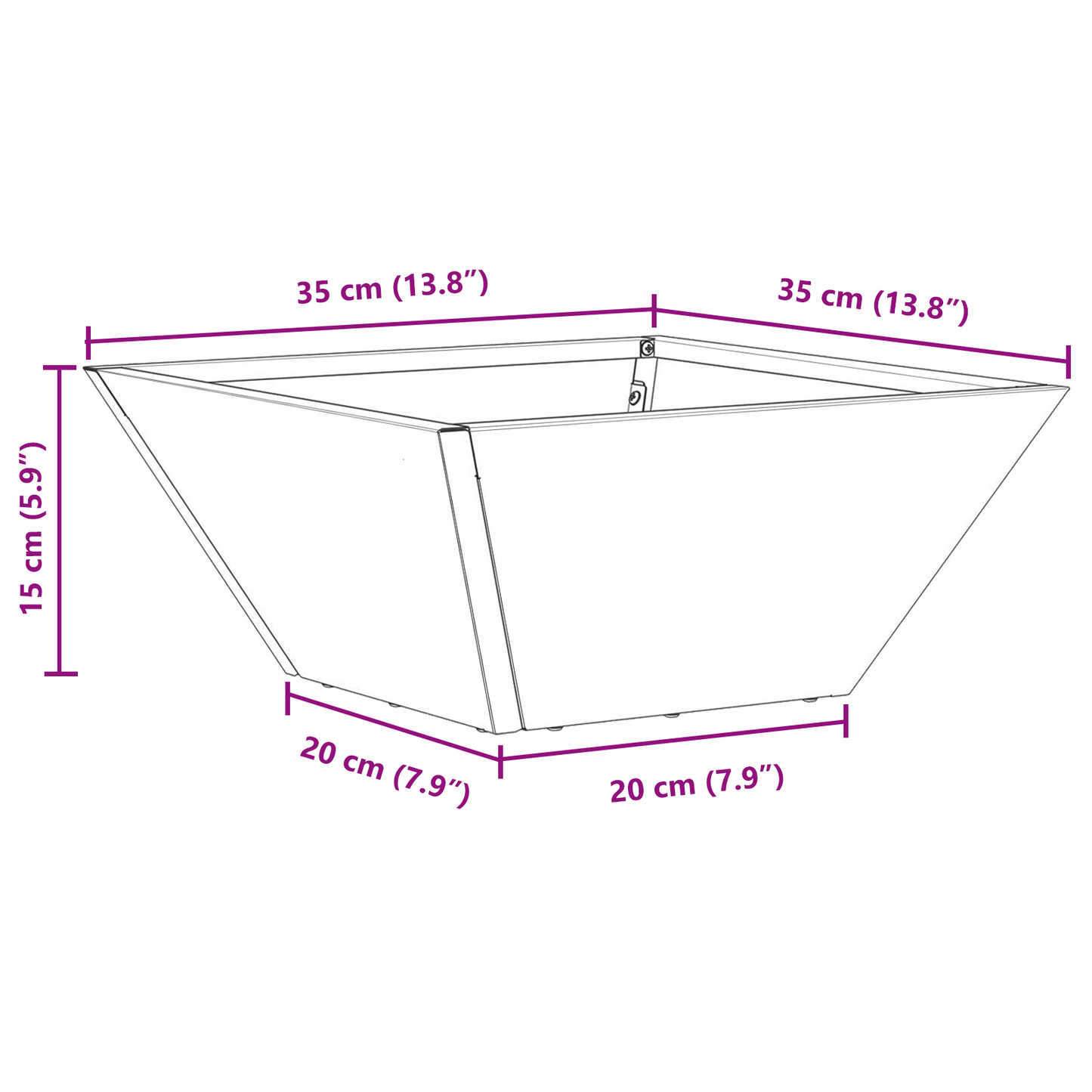 Plastic Plantenbak 5 pcs Olijfgroen 35 x 35 x 15 cm Staal