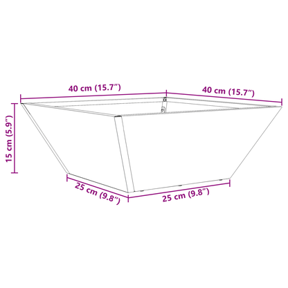 Tuin Kom Plantenbakken Set van 5 40x40x15 cm Gegalvaniseerd Staal