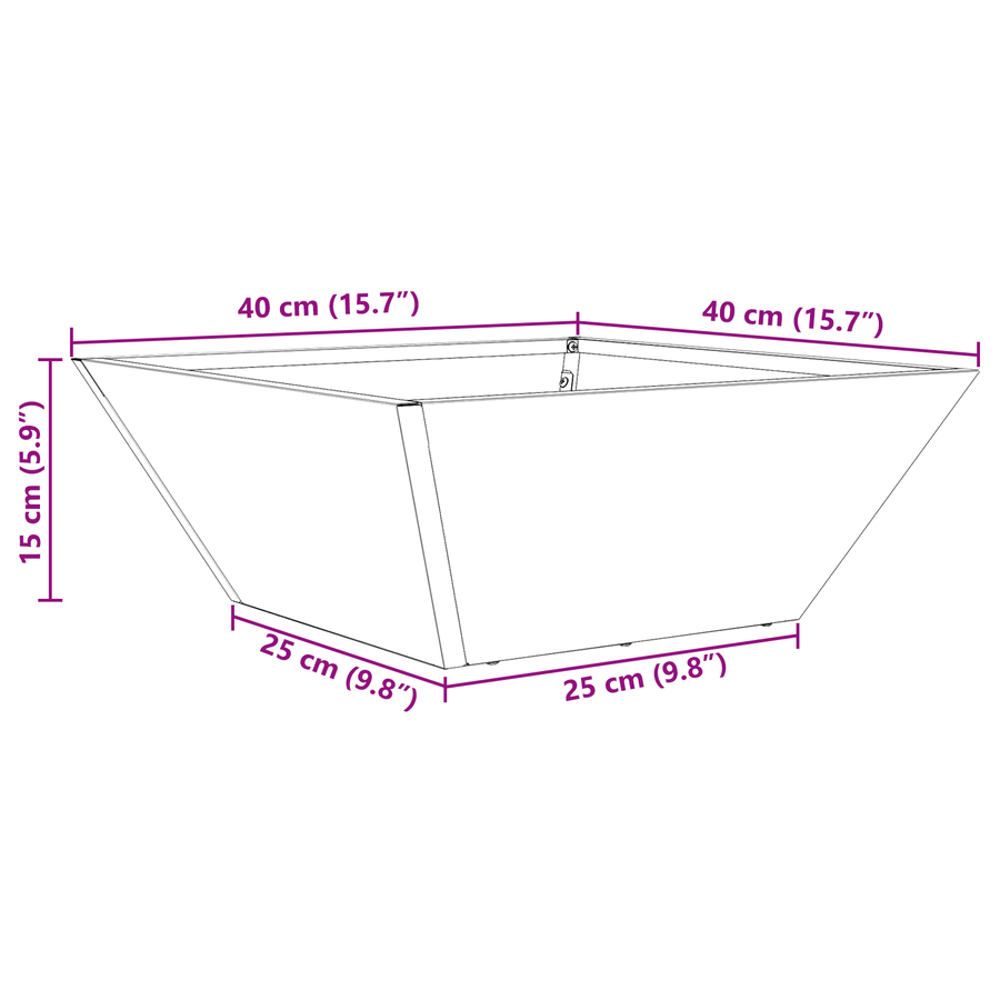 Tuin Kom Plantenbakken Set van 5 40x40x15 cm Gegalvaniseerd Staal