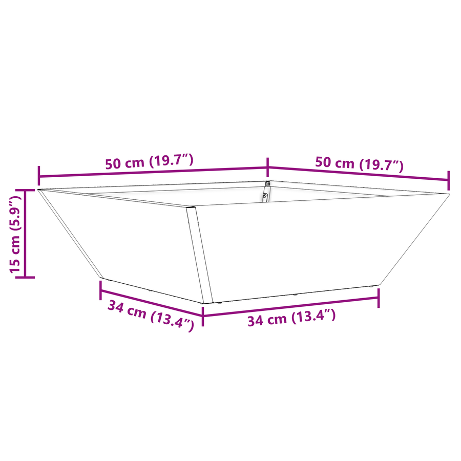 Plastic Plantenbak 5 pcs Wit 50 x 50 x 15 cm Staal