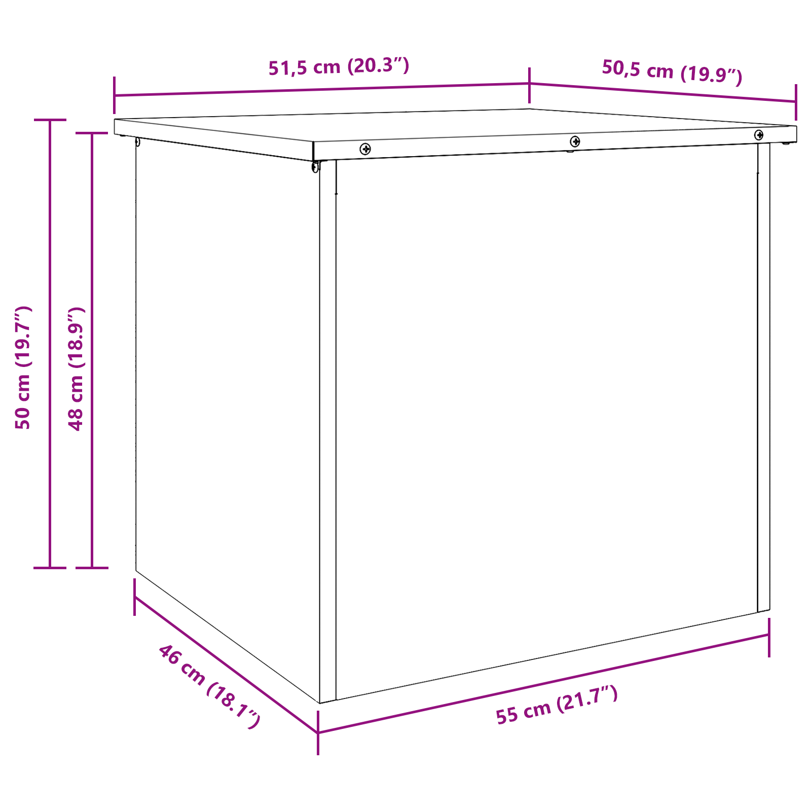 Buitenopslagbox Zilver 55x50,5x50 cm Gegalvaniseerd Staal
