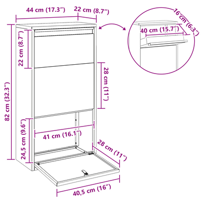 Pakket Afleverbox Wit 44x22x82 cm Staal
