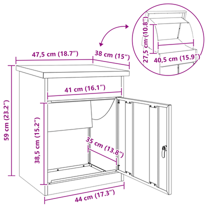 Pakket inwerp box Wit 44 x 35 x 59 cm Staal
