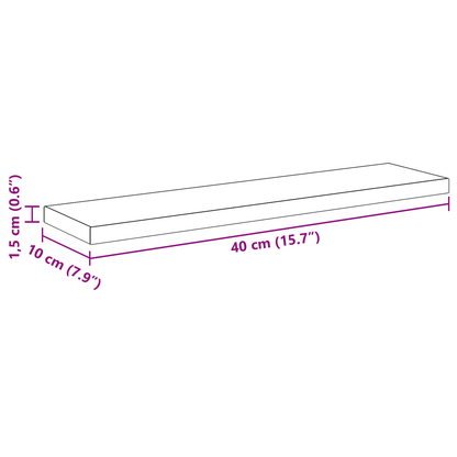 Wandplanken Zwart Eiken MDF 40 x 10 x 1.5 cm Wandplanken