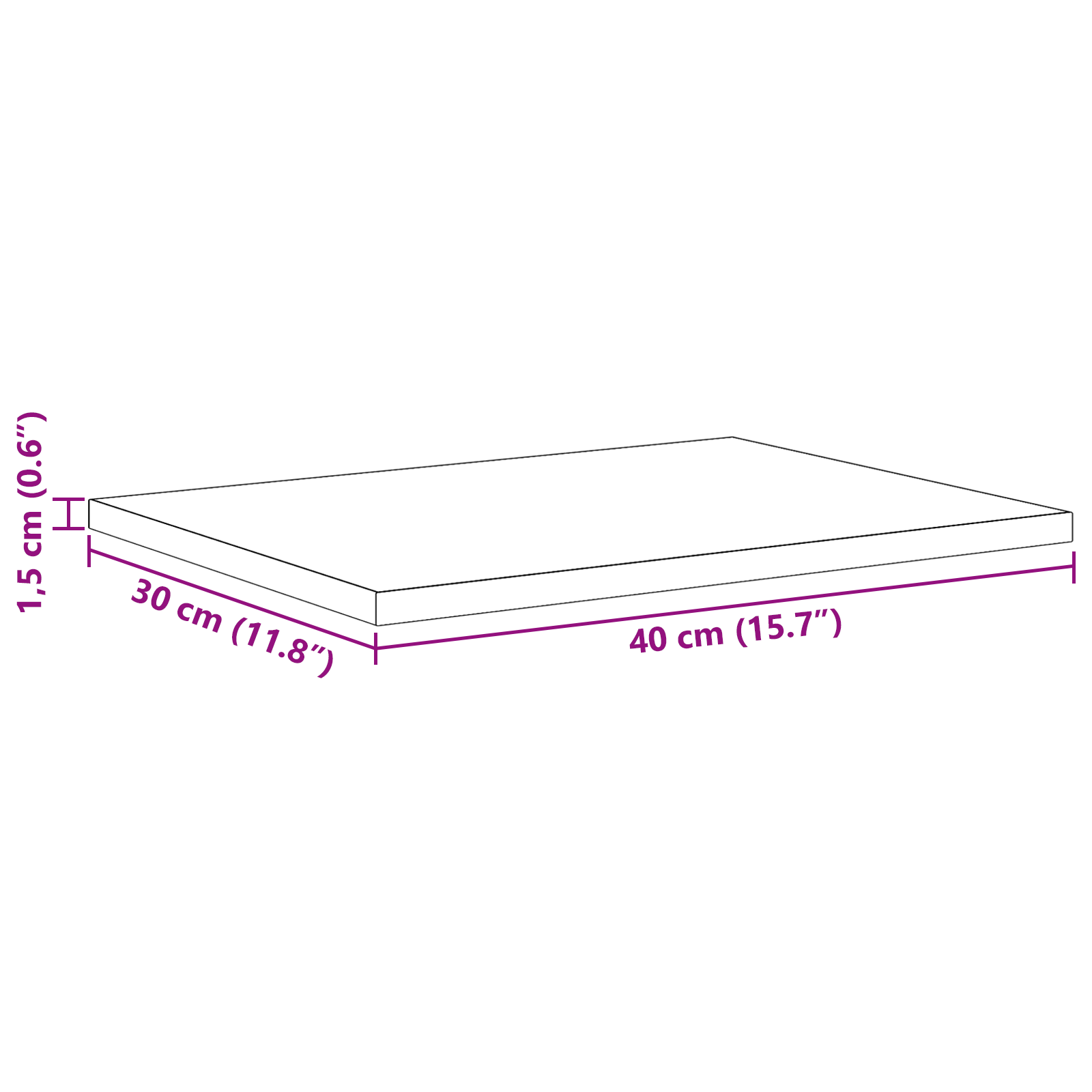 Wandplanken Zwart Eiken Bewerkt Hout 40 x 30 x 1.5 cm Wandplanken