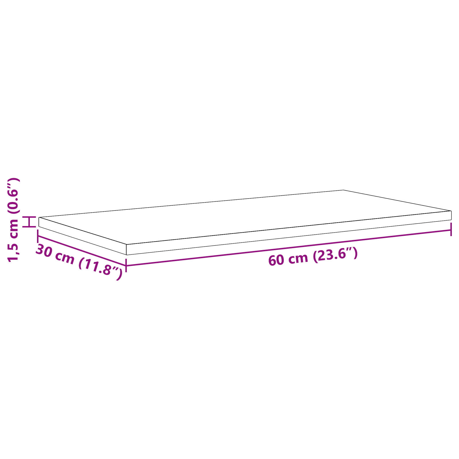 Wandplanken Zwart Eiken MDF 60 x 30 x 1.5 cm Rechthoekig