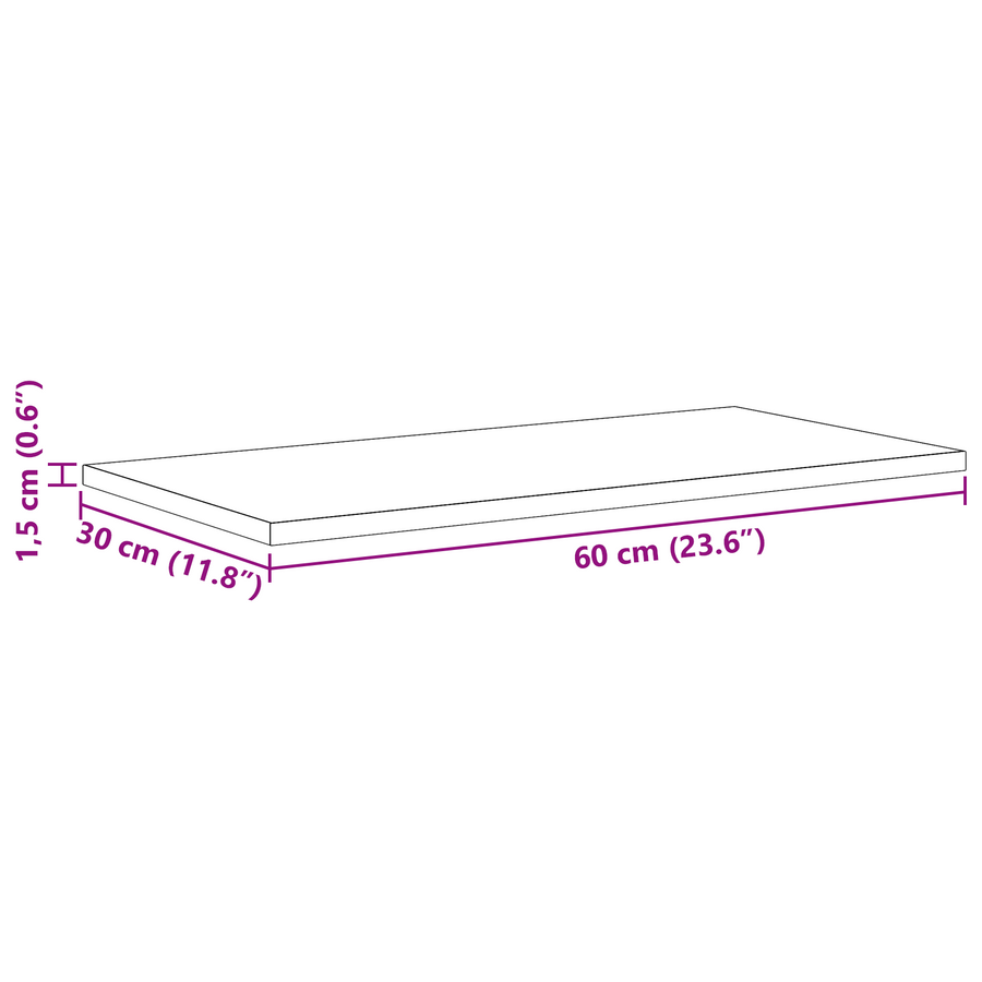 Wandplanken Zwart Eiken MDF 60 x 30 x 1.5 cm Rechthoekig