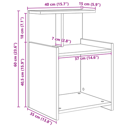 Bedkasten 2 stuks Ambachtelijk Eiken 40x35x60 cm Bewerkt Hout