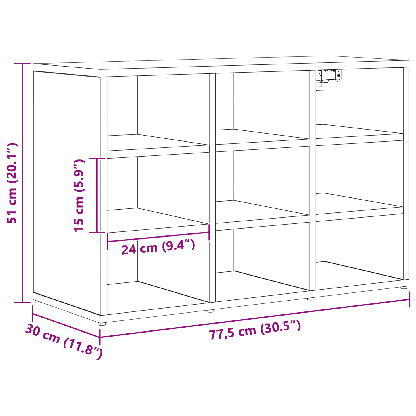 Schoenenkast met plank Oude hout 52.5 x 30 x 50 cm Bewerkt hout
