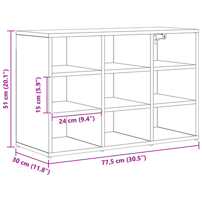 Schoenenkast met plank Oude hout 52.5 x 30 x 50 cm Bewerkt hout