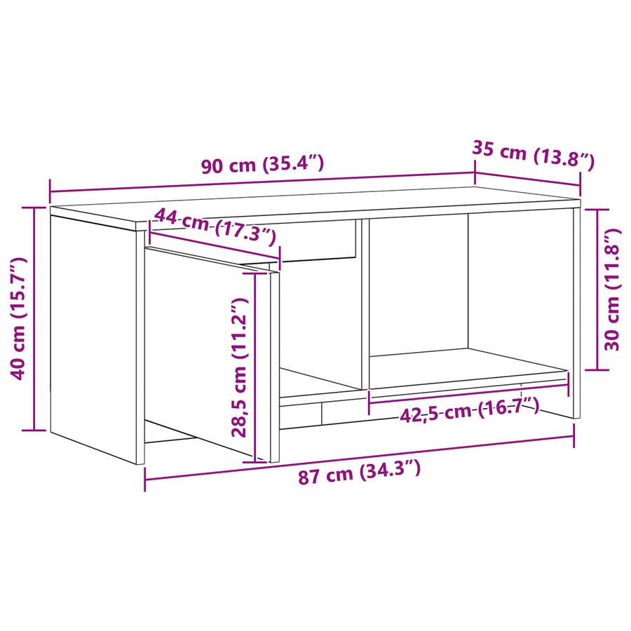 TV-stand Oud hout Bewerkt hout