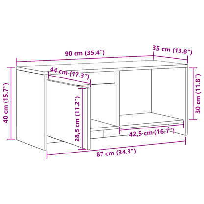 TV-stand artisanaal eikenkleurig Bewerkt hout