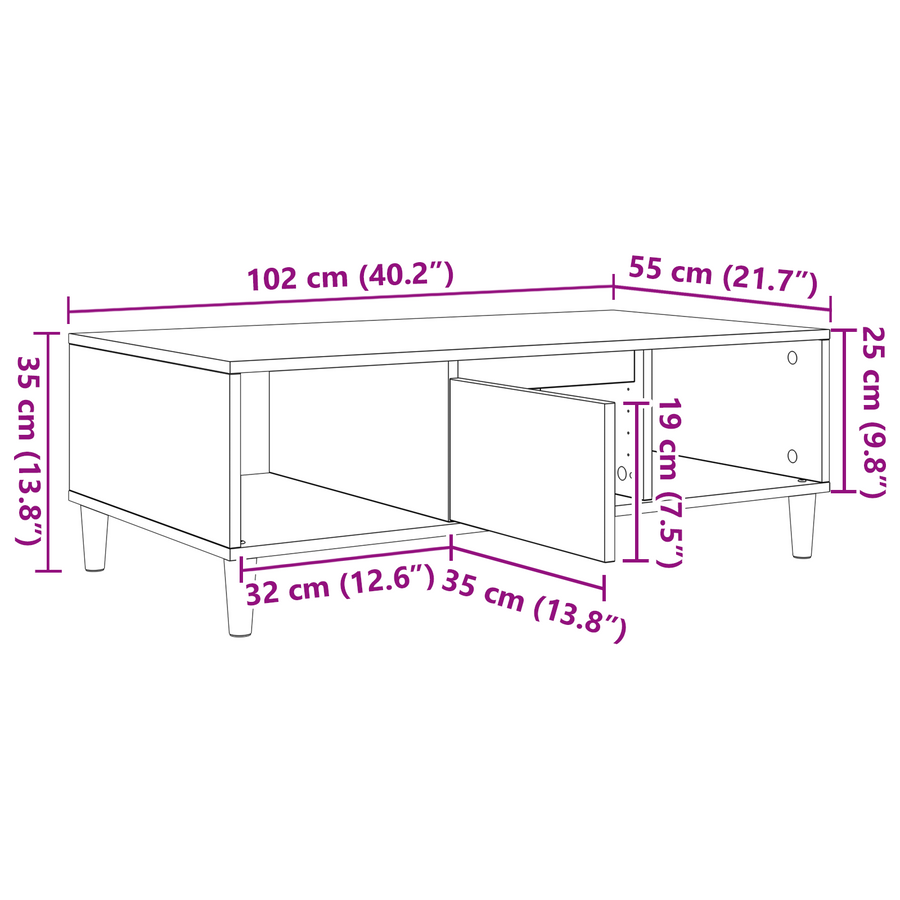 Salontafel Wit
