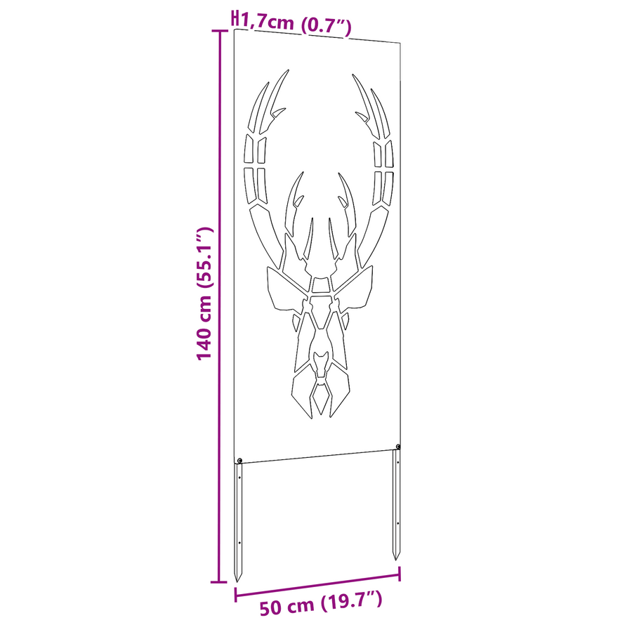Tuin decoratief paneel Zilver 50 x 140 cm Roestvrij staal