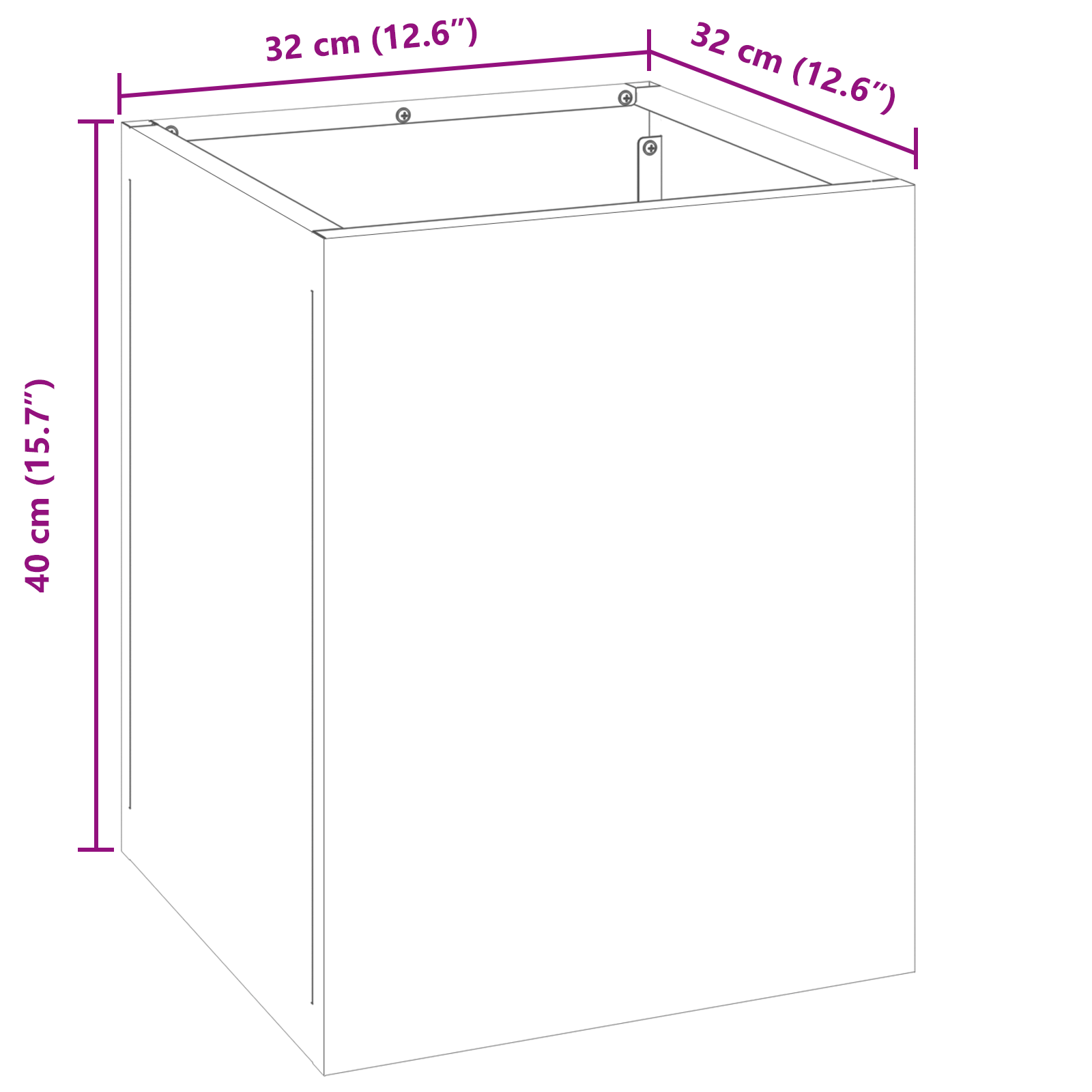 Tuin Bloempot Olijfgroen 50 x 32 x 40 cm Koudgewalst staal