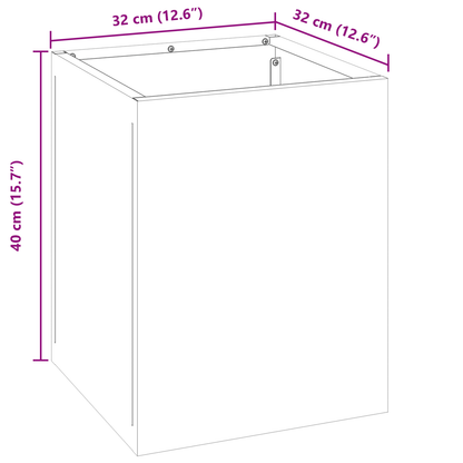 Tuin Bloempot Olijfgroen 50 x 32 x 40 cm Koudgewalst staal