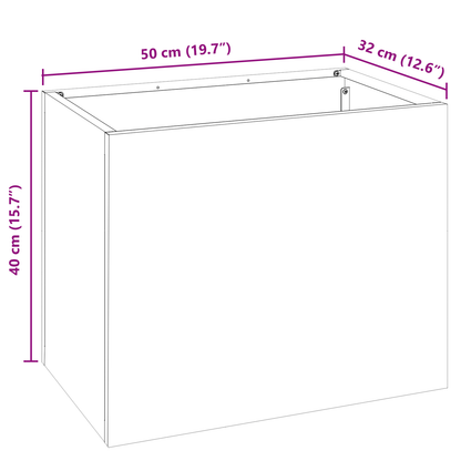 Tuin Bloempot Zwart 50 x 32 x 40 cm Koudgewalst staal