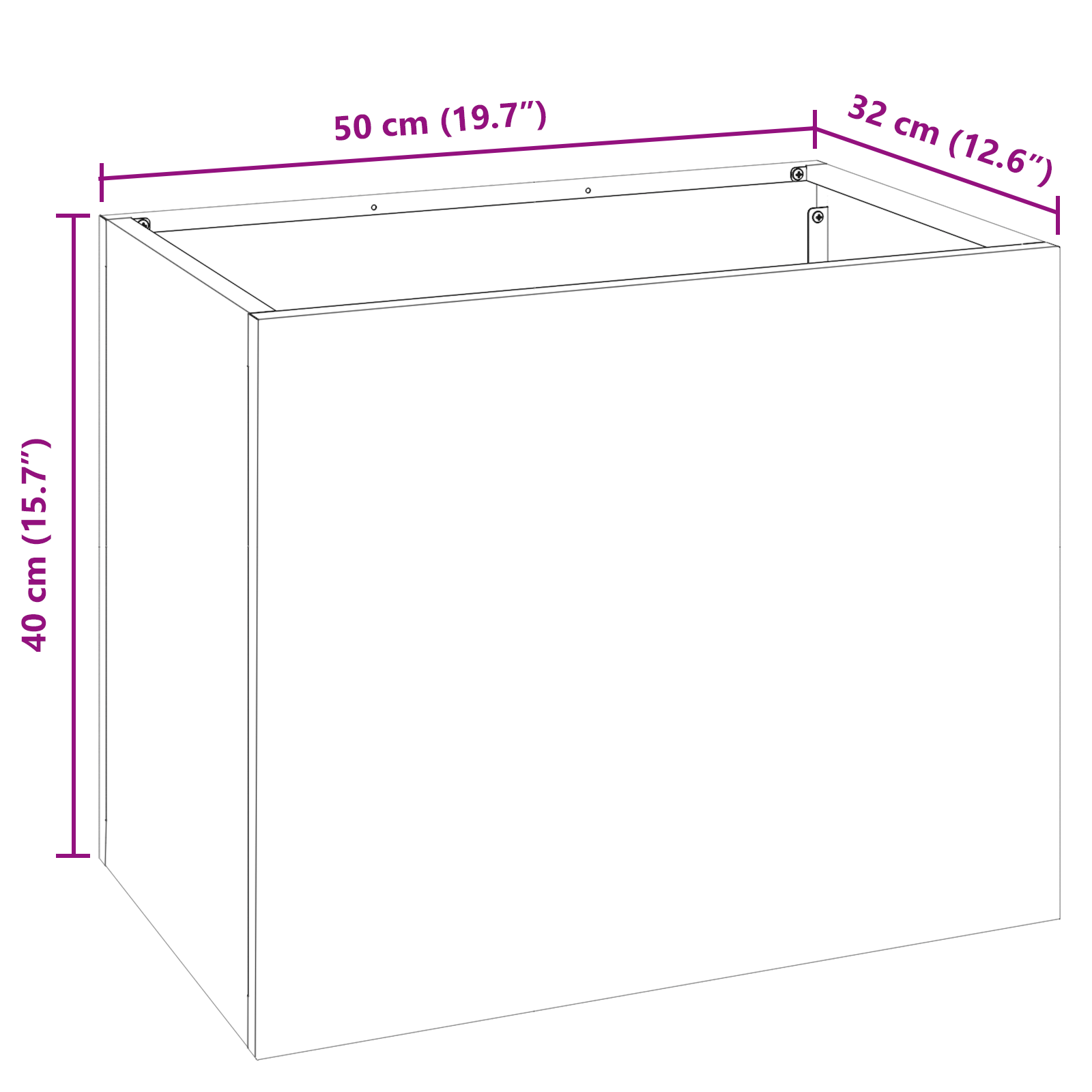 Tuin Bloempot Antraciet 50 x 32 x 40 cm Koudgewalst staal