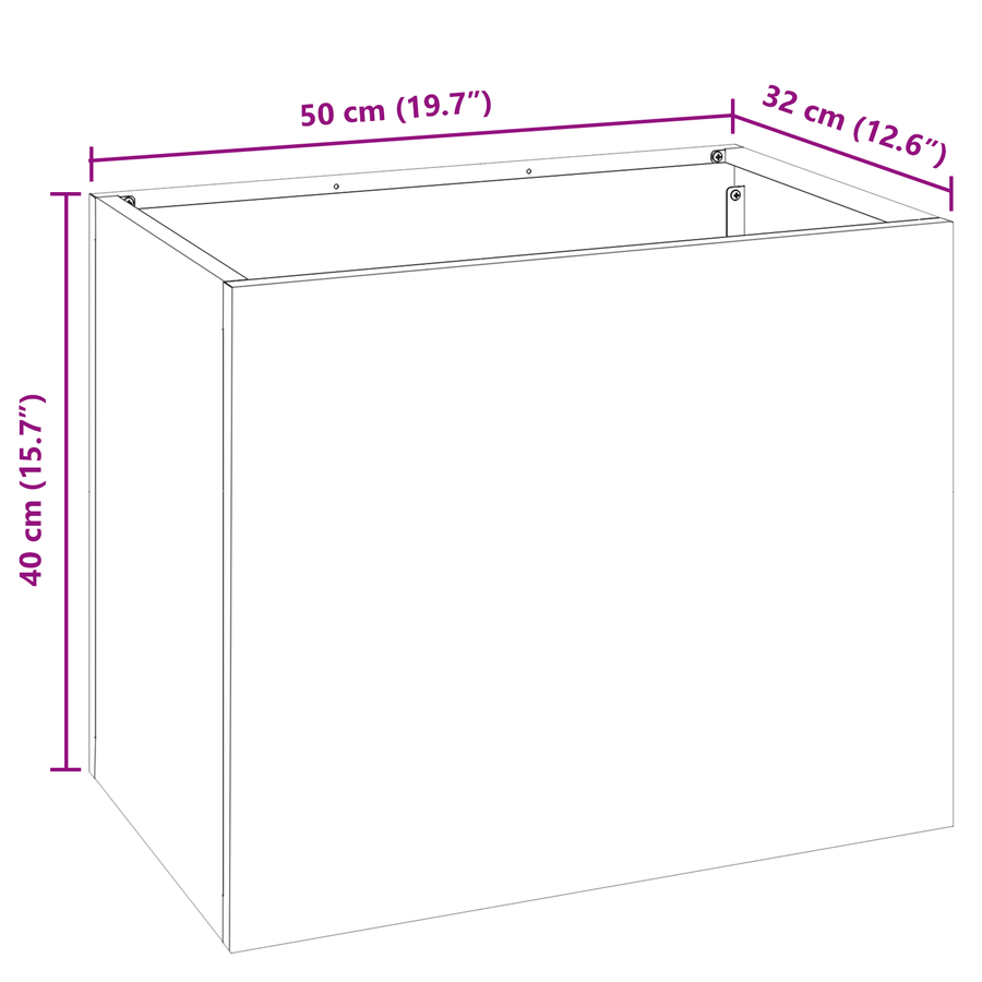 Tuin Bloempot Bruin 50 x 32 x 40 cm Verweerd staal