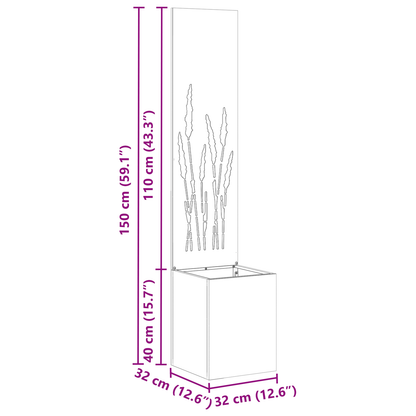 Tuinplant met Decoratief Paneel Olijfgroen 32 x 140 cm