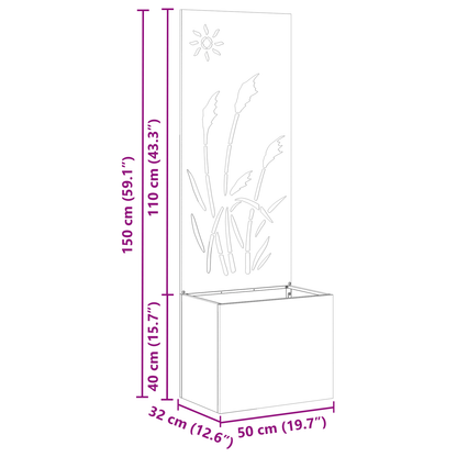 Tuinplant met Decoratief Paneel Roestig 50 x 140 cm