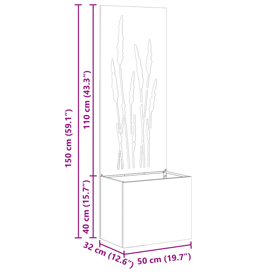 Tuinplant met Decoratief Paneel Olijfgroen 50 x 140 cm