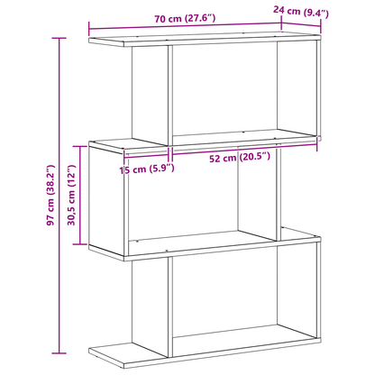 Boekenkast Bruin 70 x 24 x 97 cm Bewerkt hout