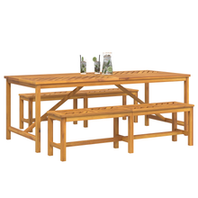 6-delige tuinset van massief acaciahout