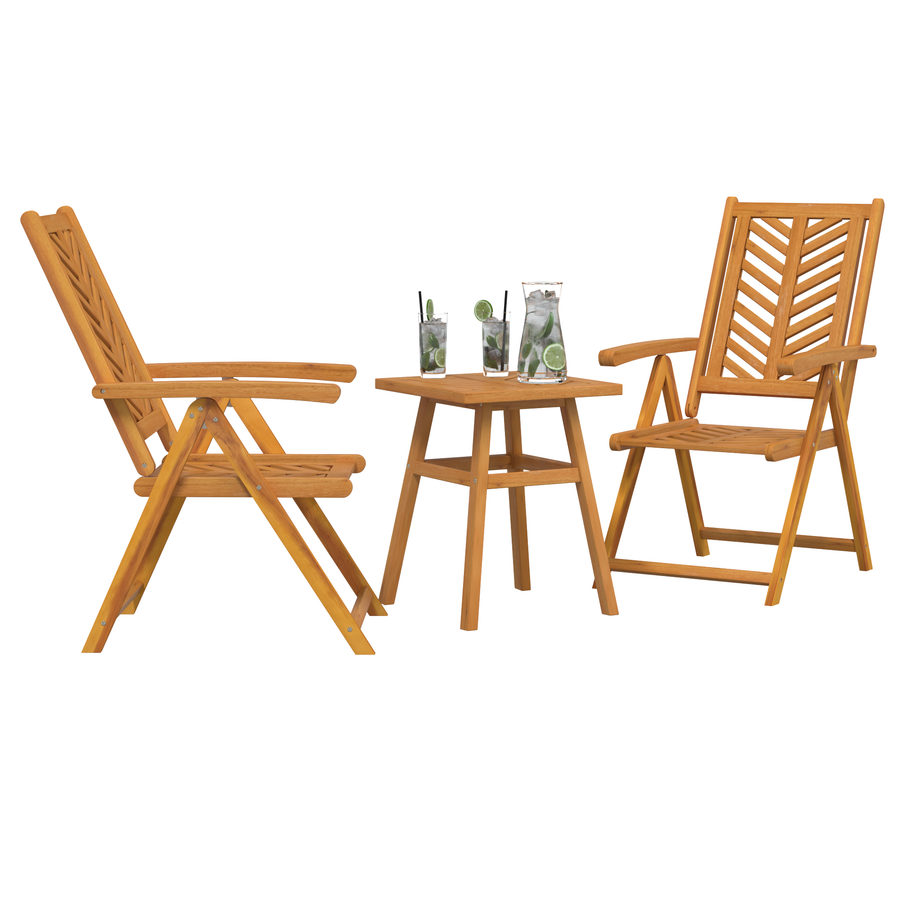 Tuin Bistro Set 3 pcs Bruin Massief acaciahout