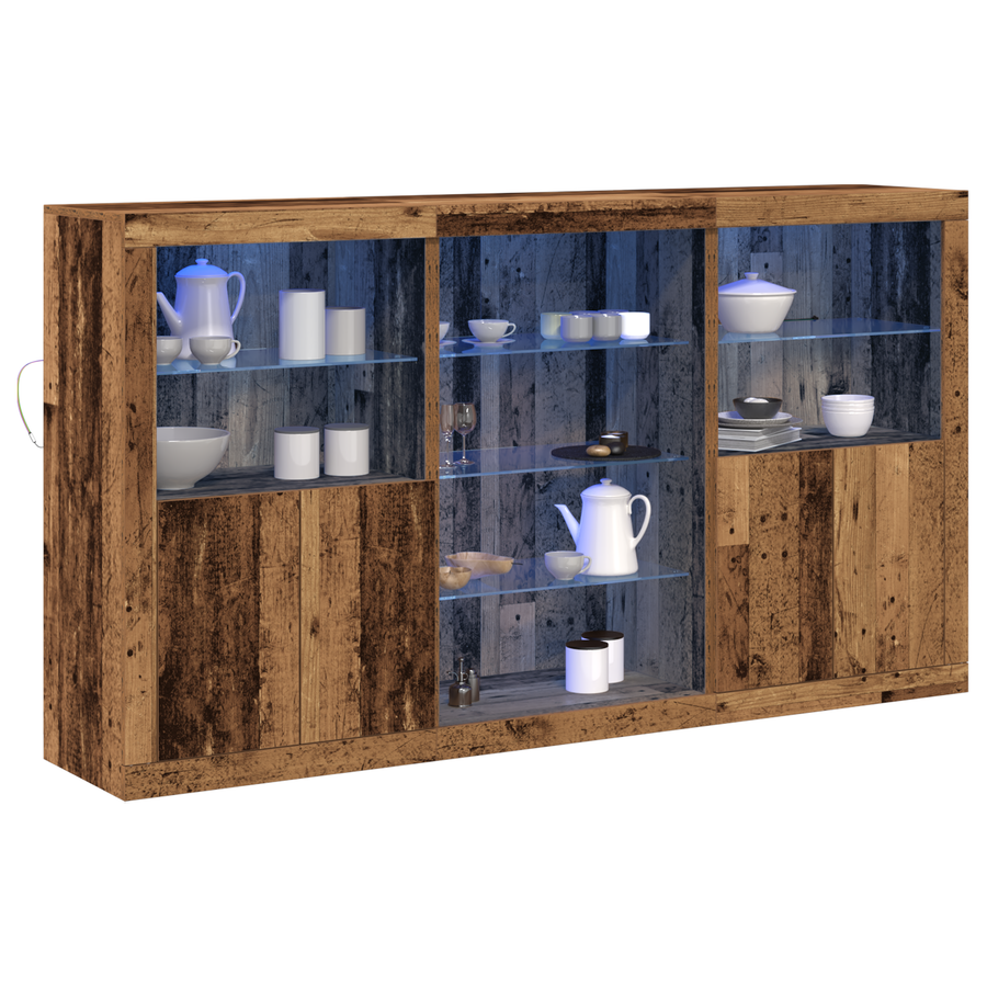 Sideboard met LED Verlichting Oude Hout 181,5x37x100 cm Engineered Hout