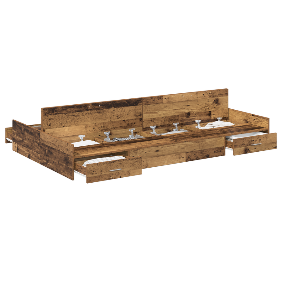 Opbergbed Old Wood 120x190 cm Gelaagd Hout