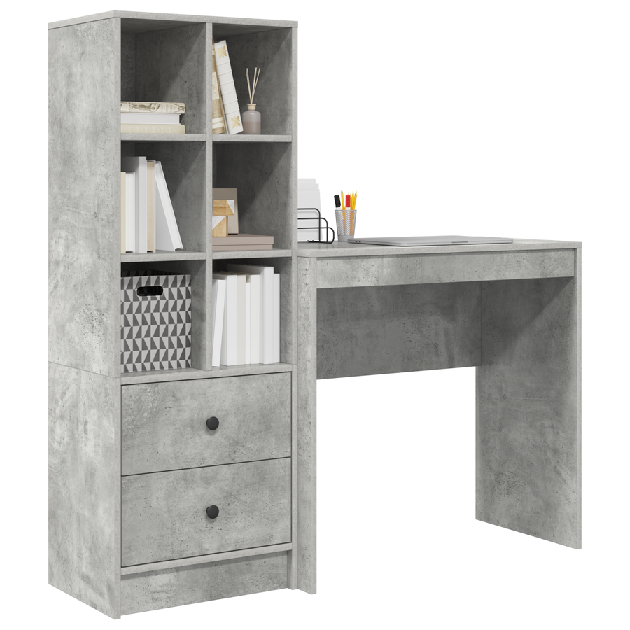 Bureau met Opbergruimte van Betonlook Hout