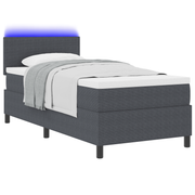 Boxspringbed 80x200 cm donkergrijs met matras en led