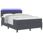 Boxspringbed 140x190 cm donkergrijs korduroy stof met LED
